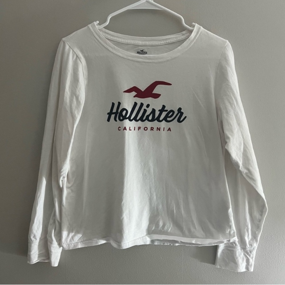 Hollister California White Long Sleeve Sleep Shirt, Soft Comfortable Size Large